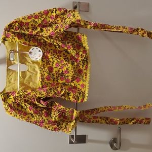 EDDY Frances Square Neck Top Amber & Fuchsia Floral